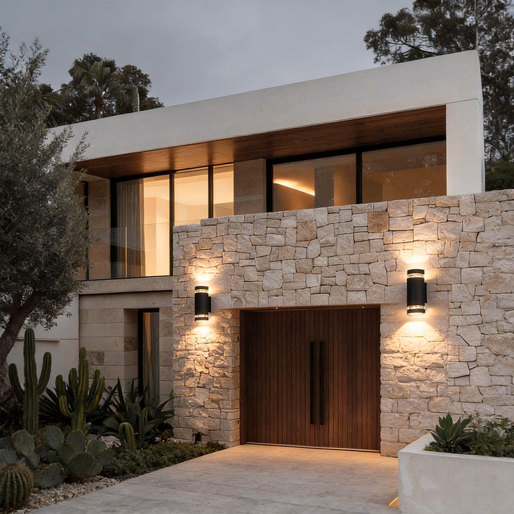Up Down Waterproof Black Outdoor Wall Sconce Light