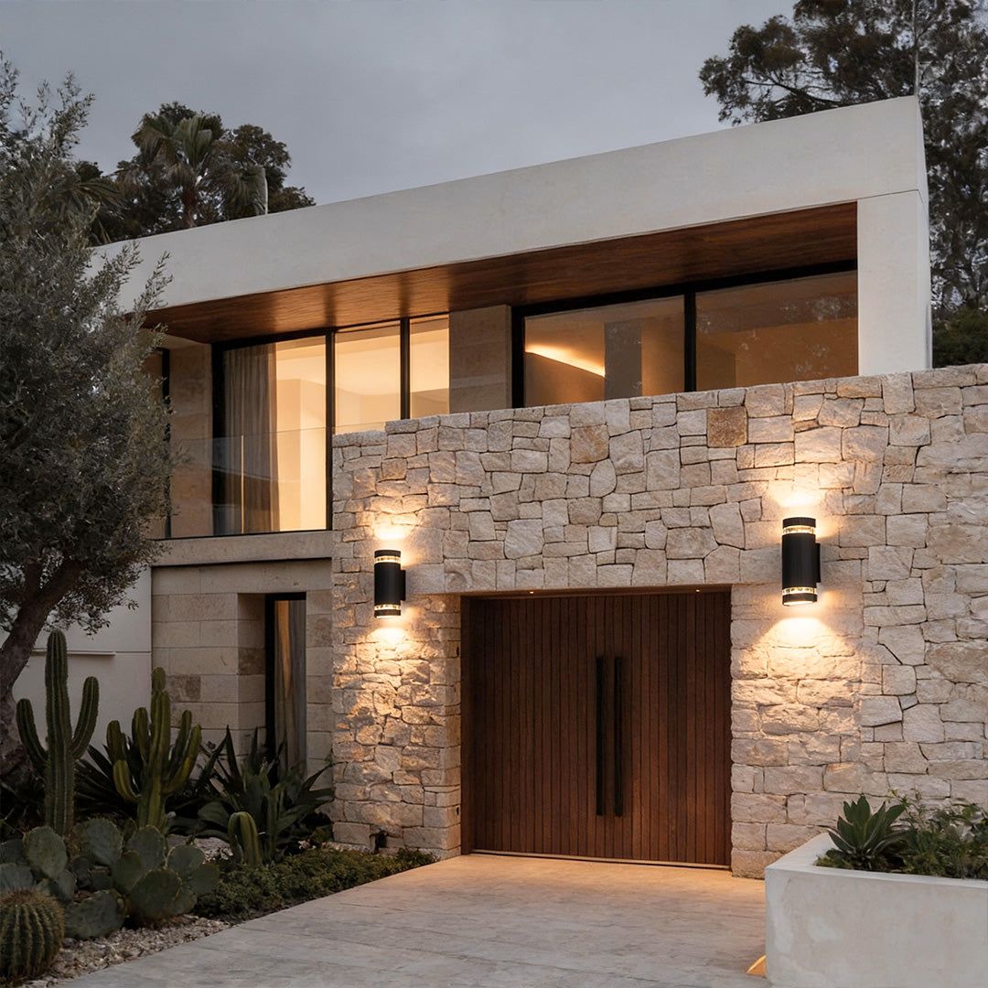 Up Down Waterproof Black Outdoor Wall Sconce Light