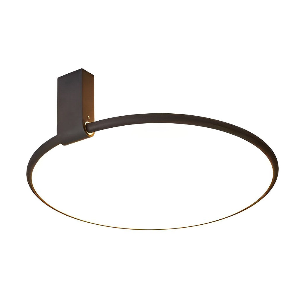 Adjustable Minimalist Round 3-Step Dimming LED Black Ceiling Light
