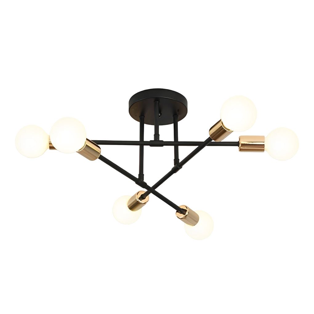 Elegant 6-Light Flush Mount Light, 22'' Dia, E26/E27 Ceiling Fixture