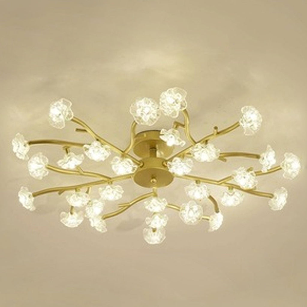 Nordic Creative Plum Blossom LED Semi-Flush Mount Ceiling Light