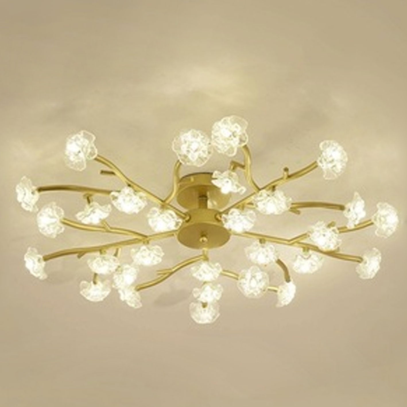 Nordic Creative Plum Blossom LED Semi-Flush Mount Ceiling Light