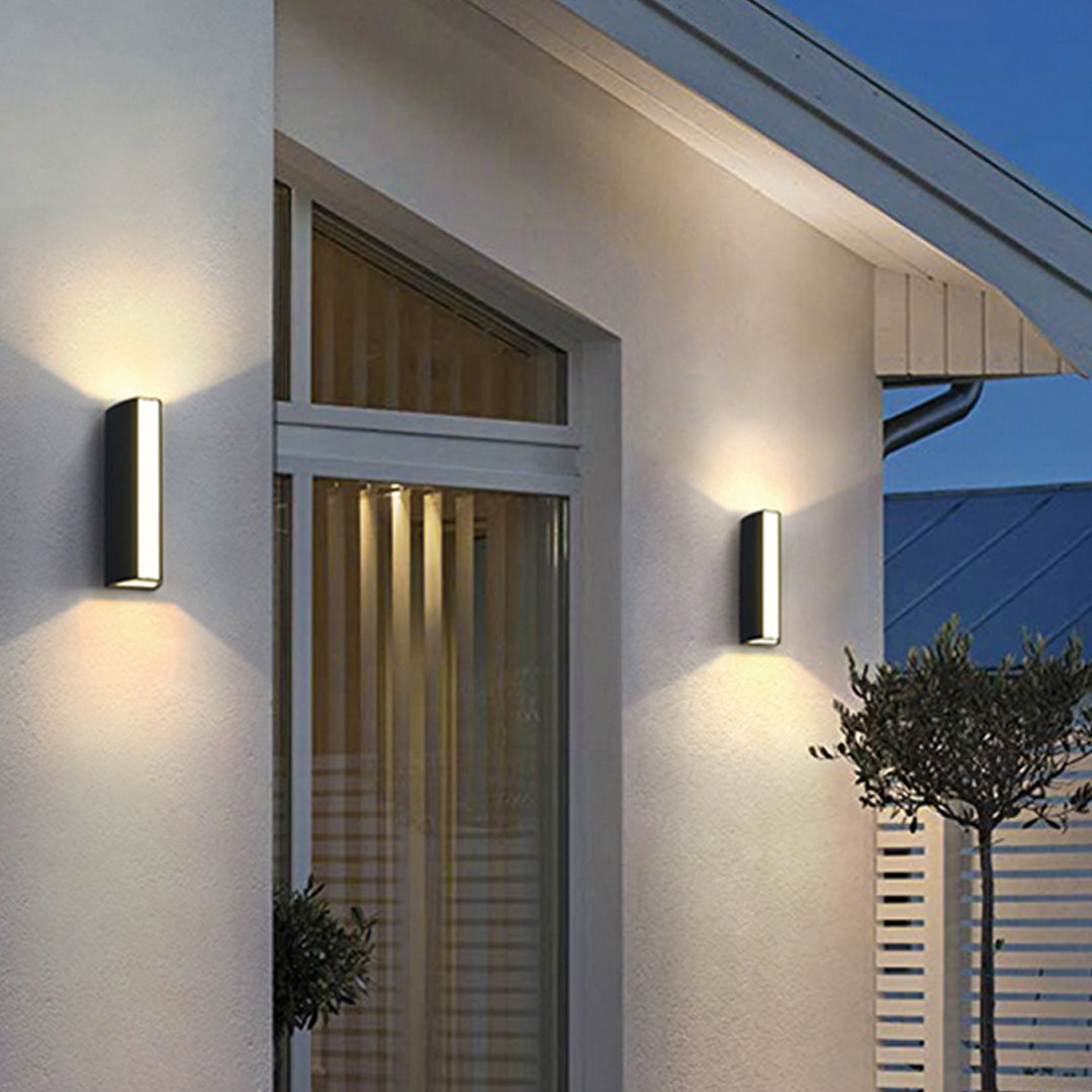 Black Outdoor Wall Sconce Modern Waterproof Strip Light
