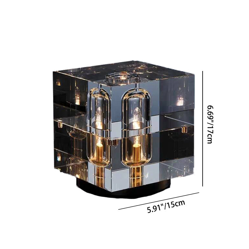 Modern Crystal Geometric 1-Light Table Lamp for Home Decor
