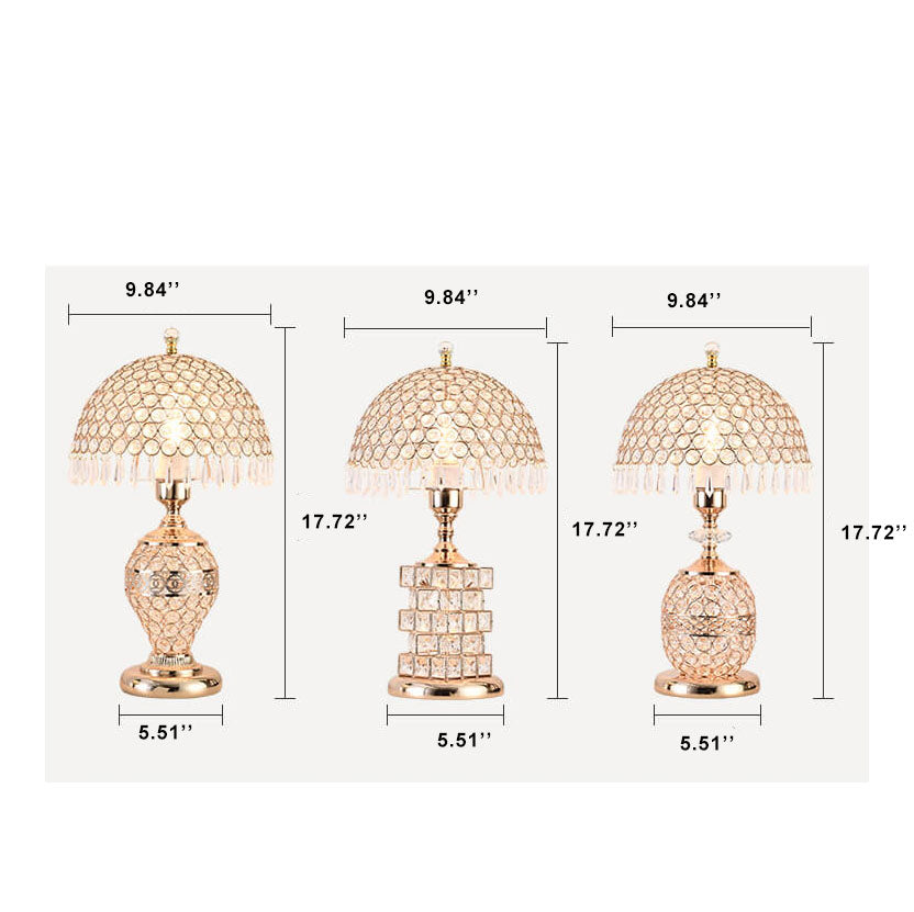 Modern Luxury Crystal Dome Table Lamp - 1-Light Elegant Lighting Decor
