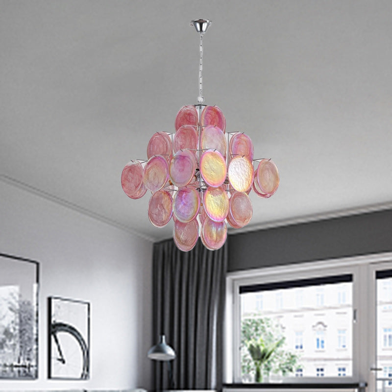 Traditional French Flower Shaped Iron Glass Chandelier - 5/9/12 Light Living Room Decor