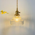Nordic Stained Glass Dome Pendant Light - Brass 1-Light Fixture
