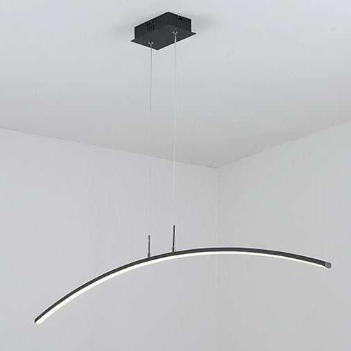 Nordic Minimalist Arch Linear LED Chandelier, Modern Pendant Light, Sleek Design for Dining Room, Energy-Efficient Lighting, Contemporary Home Decor