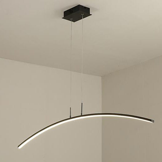 Nordic Minimalist Arch Linear LED Chandelier, Modern Pendant Light, Sleek Design for Dining Room, Energy-Efficient Lighting, Contemporary Home Decor