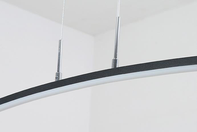 Nordic Minimalist Arch Linear LED Chandelier, Modern Pendant Light, Sleek Design for Dining Room, Energy-Efficient Lighting, Contemporary Home Decor