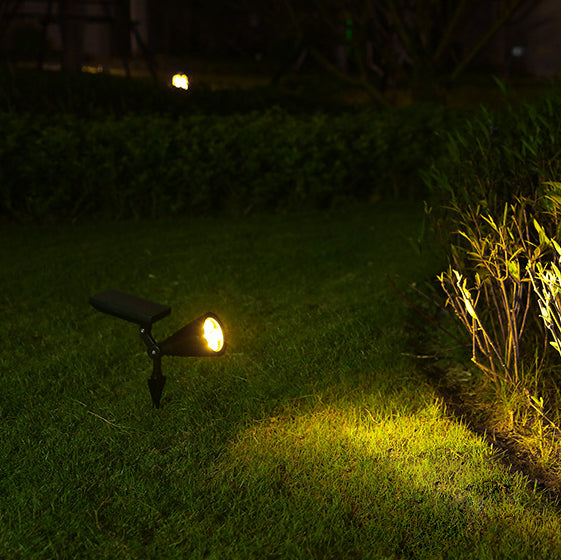 Modern Solar Waterproof LED Conical Spotlight - Outdoor Floor Plug Light