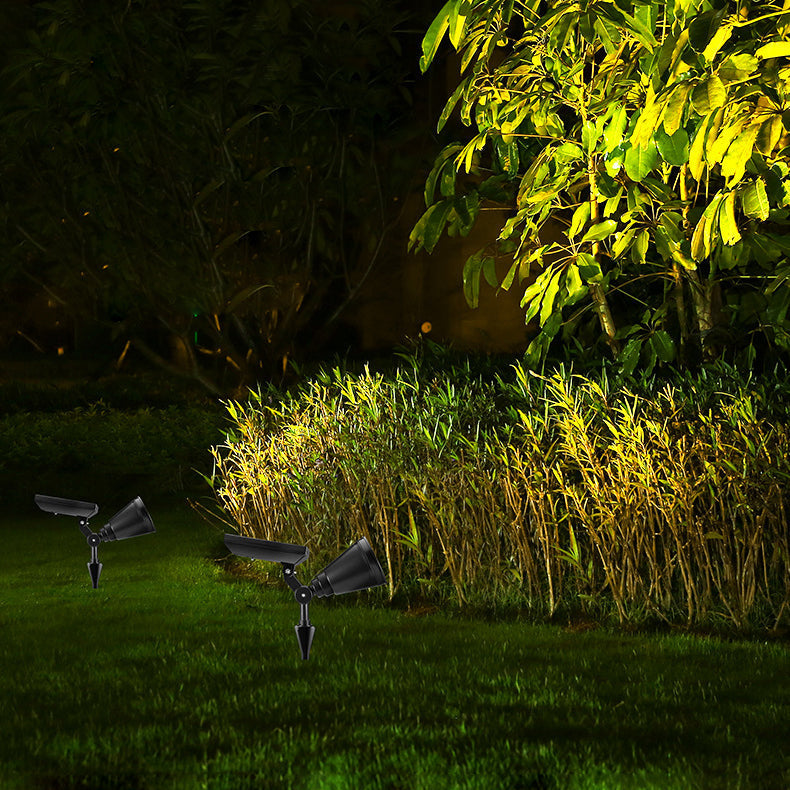 Modern Solar Waterproof LED Conical Spotlight - Outdoor Floor Plug Light