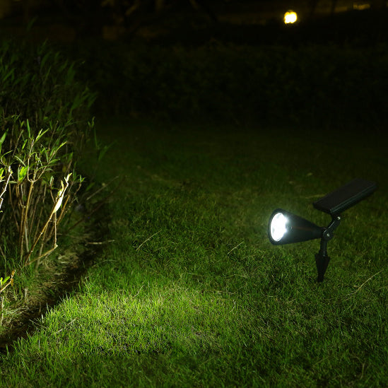 Modern Solar Waterproof LED Conical Spotlight - Outdoor Floor Plug Light