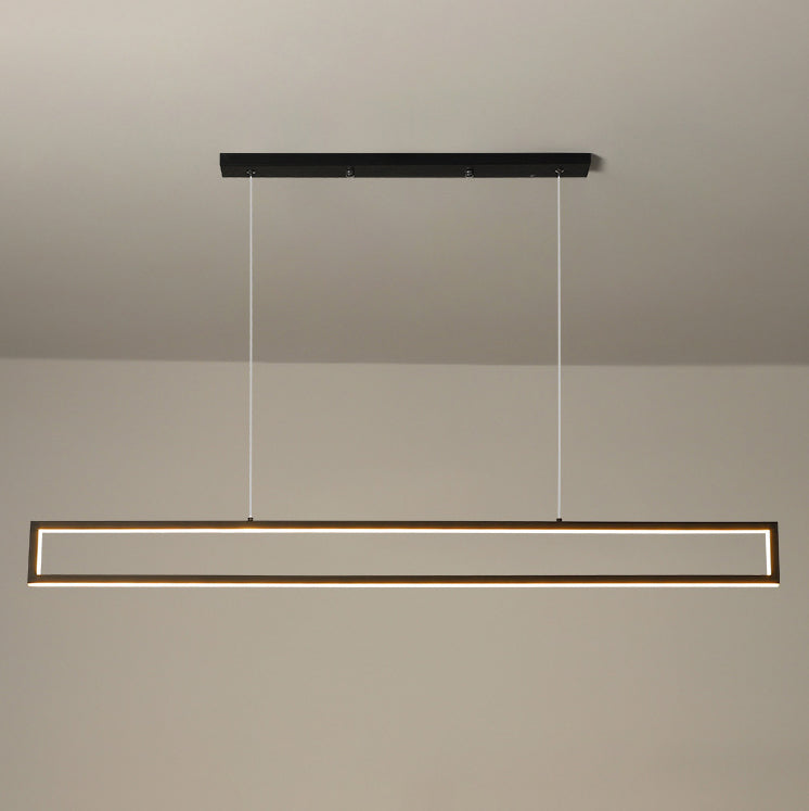 Modern Minimalist Long LED Chandelier – Sleek Lighting Fixture for Dining Room & Living Space