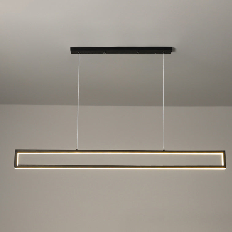 Modern Minimalist Long LED Chandelier – Sleek Lighting Fixture for Dining Room & Living Space