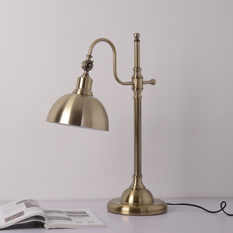 Industrial Retro Gold Iron Long Arm 1-Light LED Table Lamp Vintage Desk Lighting Fixture Modern Home Decor Adjustable Reading Light Bedroom Office Lighting Industrial Style Lamp Workstation Decoration Retro Design Lighting