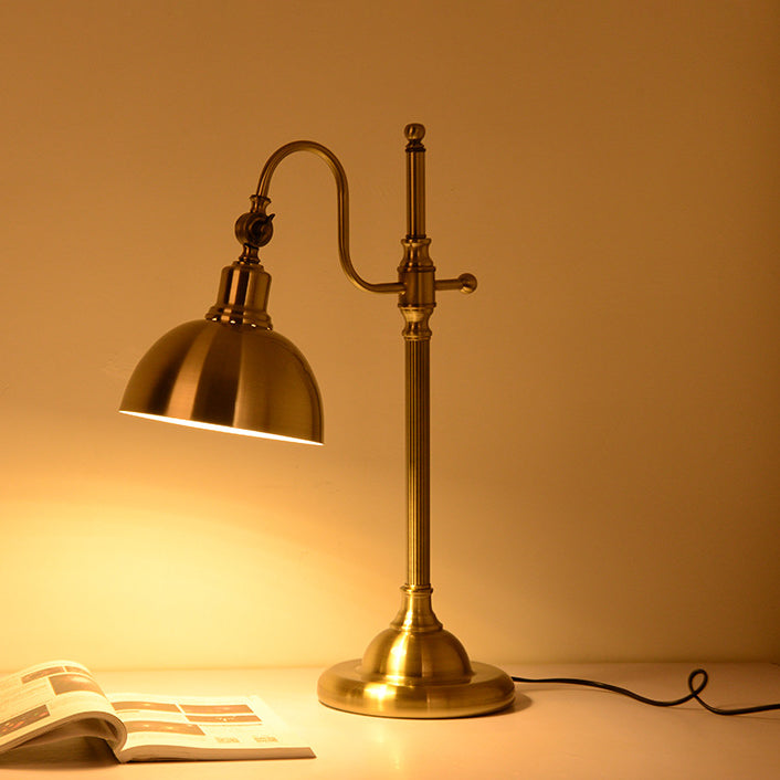 Industrial Retro Gold Iron Long Arm 1-Light LED Table Lamp Vintage Desk Lighting Fixture Modern Home Decor Adjustable Reading Light Bedroom Office Lighting Industrial Style Lamp Workstation Decoration Retro Design Lighting