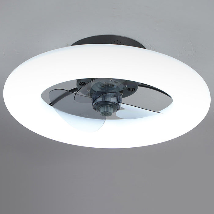 Modern Creative Circle LED Semi-Flush Mount Ceiling Fan Light - Stylish Home Lighting & Energy-Efficient Ceiling Fixture