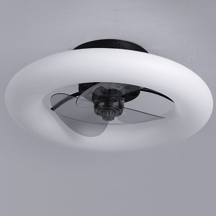 Modern Creative Circle LED Semi-Flush Mount Ceiling Fan Light - Stylish Home Lighting & Energy-Efficient Ceiling Fixture