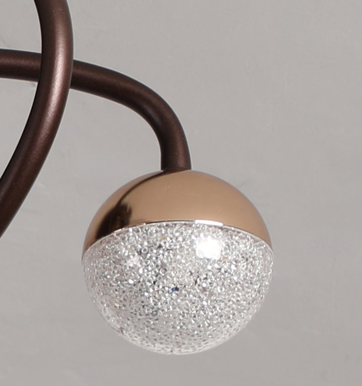 Nordic Creative Cage LED Semi-Flush Mount Ceiling Fan Light