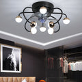 Nordic Creative Cage LED Semi-Flush Mount Ceiling Fan Light