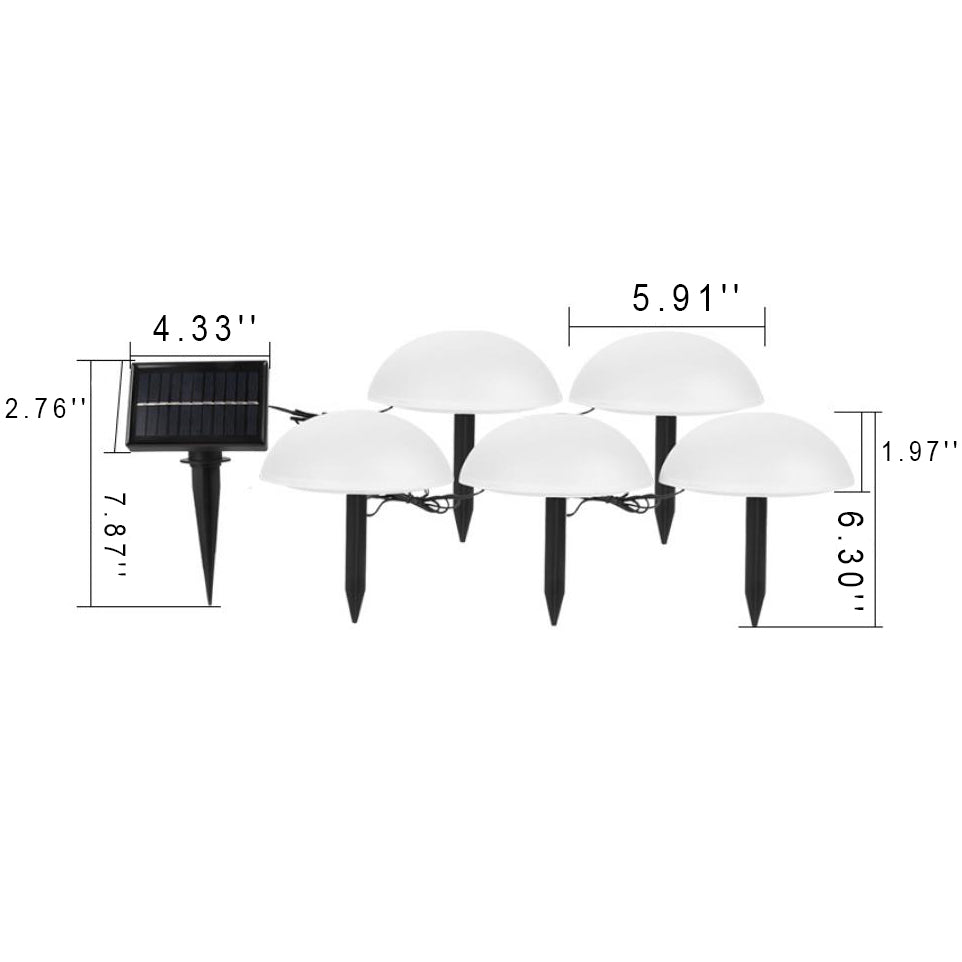 Solar 5 Half Ball LED Garden Lights - Decorative Lawn Plug-In Outdoor Lighting