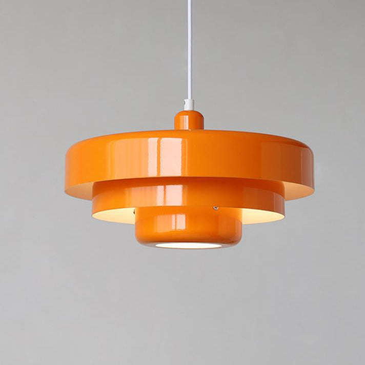 Nordic Vintage Multi-Layer Round Metal Pendant Light 1-Light Fixture