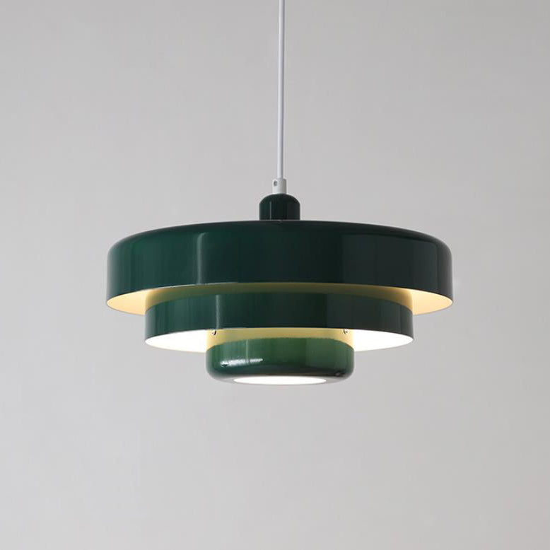 Nordic Vintage Multi-Layer Round Metal Pendant Light 1-Light Fixture