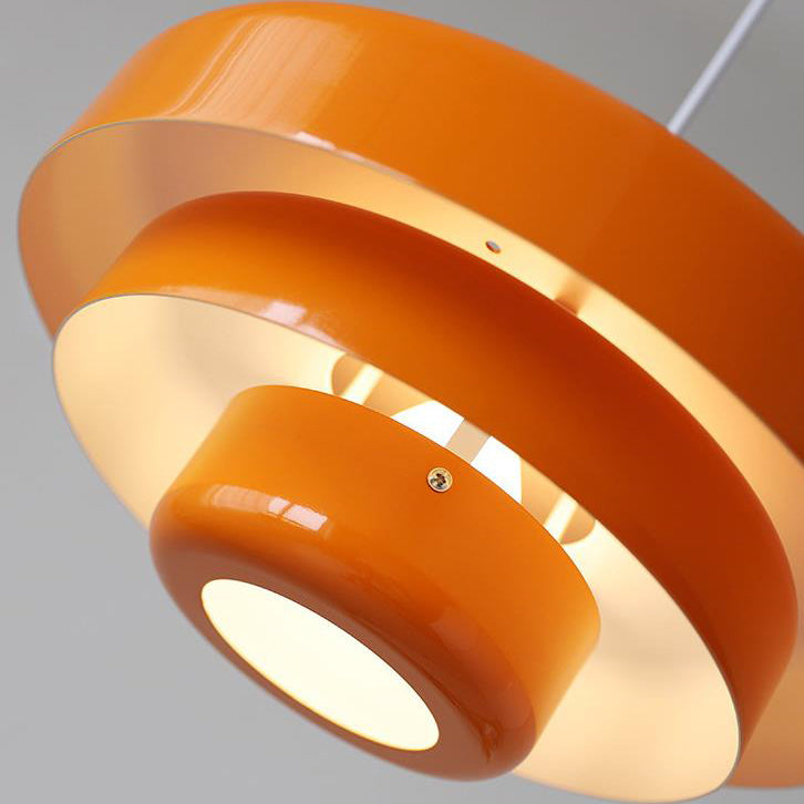 Nordic Vintage Multi-Layer Round Metal Pendant Light 1-Light Fixture