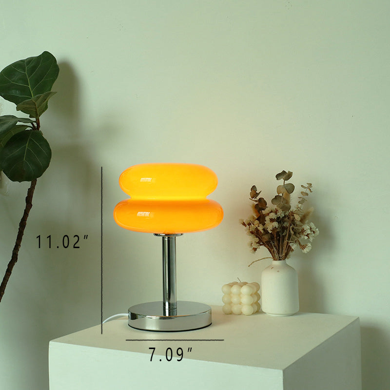 Modern Glass Tart Design 1-Light Table Lamp | Contemporary Table Lamp | Stylish Home Lighting | Unique Glass Lamp | Elegant Nightstand Light | Decorative Bedroom Table Lamp | Minimalist Desk Lamp | Chic Living Room Lighting | Trendy Interior Design Lamp