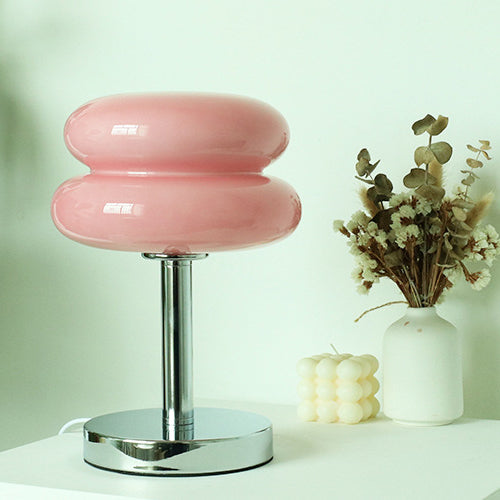 Modern Glass Tart Design 1-Light Table Lamp | Contemporary Table Lamp | Stylish Home Lighting | Unique Glass Lamp | Elegant Nightstand Light | Decorative Bedroom Table Lamp | Minimalist Desk Lamp | Chic Living Room Lighting | Trendy Interior Design Lamp