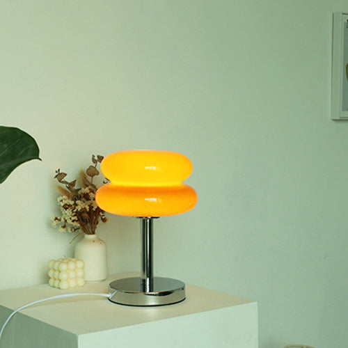 Modern Glass Tart Design 1-Light Table Lamp | Contemporary Table Lamp | Stylish Home Lighting | Unique Glass Lamp | Elegant Nightstand Light | Decorative Bedroom Table Lamp | Minimalist Desk Lamp | Chic Living Room Lighting | Trendy Interior Design Lamp