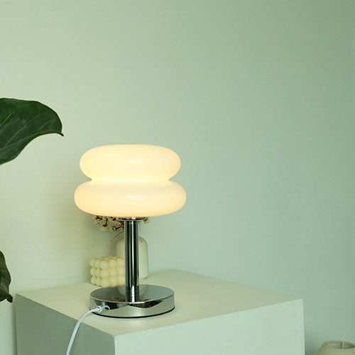 Modern Glass Tart Design 1-Light Table Lamp | Contemporary Table Lamp | Stylish Home Lighting | Unique Glass Lamp | Elegant Nightstand Light | Decorative Bedroom Table Lamp | Minimalist Desk Lamp | Chic Living Room Lighting | Trendy Interior Design Lamp