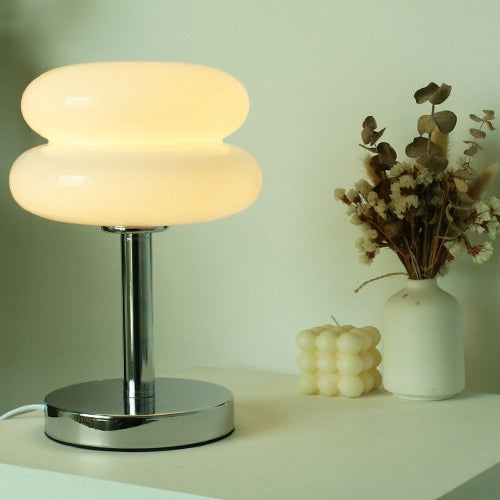 Modern Glass Tart Table Lamp - 1-Light Fixture for Home Decor & Style