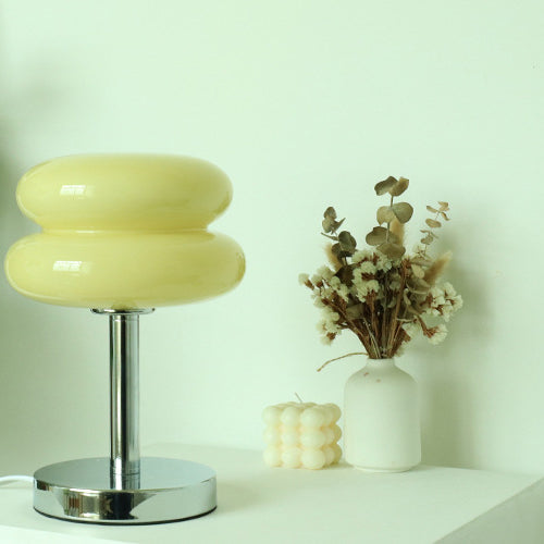 Modern Glass Tart Table Lamp - 1-Light Fixture for Home Decor & Style