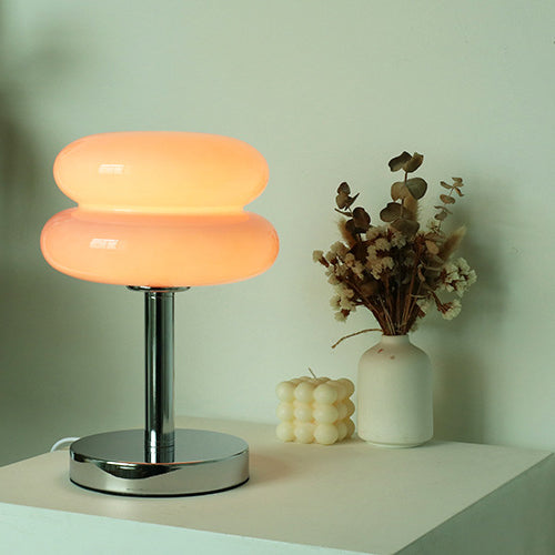 Modern Glass Tart Design 1-Light Table Lamp | Contemporary Table Lamp | Stylish Home Lighting | Unique Glass Lamp | Elegant Nightstand Light | Decorative Bedroom Table Lamp | Minimalist Desk Lamp | Chic Living Room Lighting | Trendy Interior Design Lamp