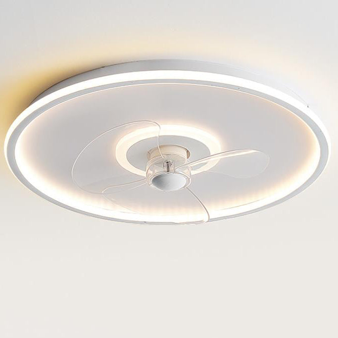 Modern Acrylic Round Minimalist LED Flush Mount Fan Light