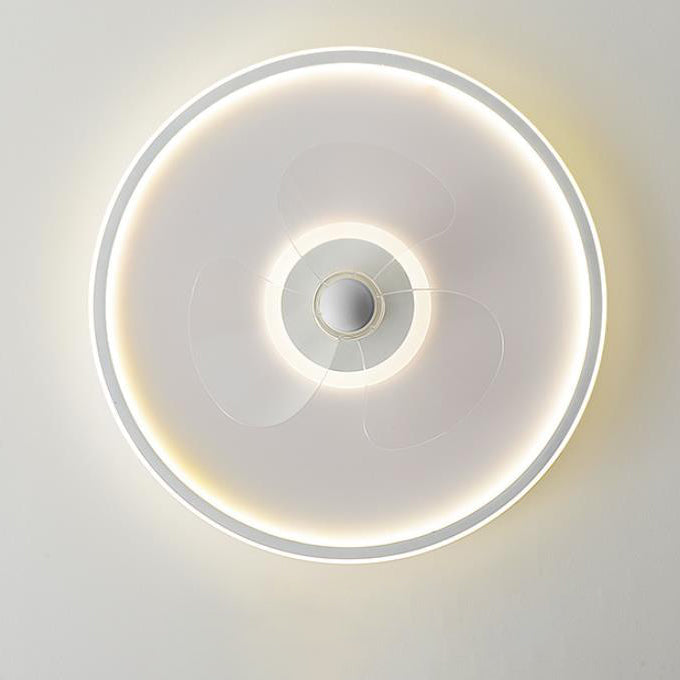 Modern Acrylic Round Minimalist LED Flush Mount Fan Light