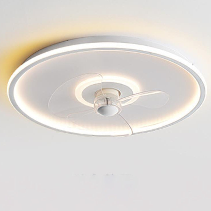 Modern Acrylic Round Minimalist LED Flush Mount Fan Light