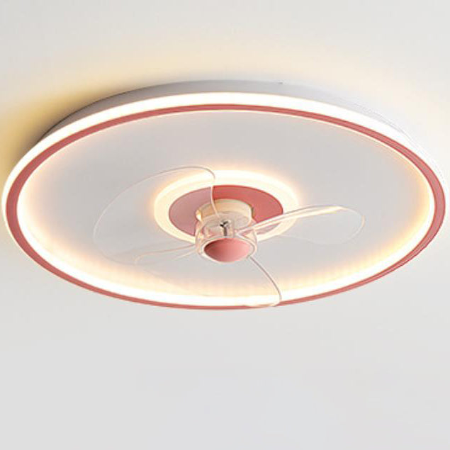 Modern Acrylic Round Minimalist LED Flush Mount Fan Light