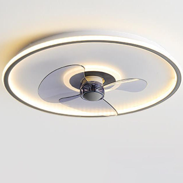 Modern Acrylic Round Minimalist LED Flush Mount Fan Light