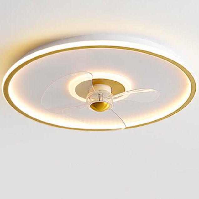 Modern Acrylic Round Minimalist LED Flush Mount Fan Light