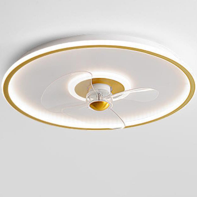 Modern Acrylic Round Minimalist LED Flush Mount Fan Light