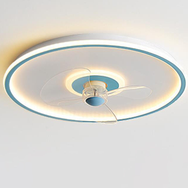 Modern Acrylic Round Minimalist LED Flush Mount Fan Light