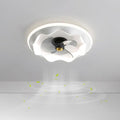 Modern Round Wave LED Ceiling Fan Light - Flush Mount Design, Energy Efficient, Interior Lighting, Stylish Home Decor, Contemporary Ceiling Fixture