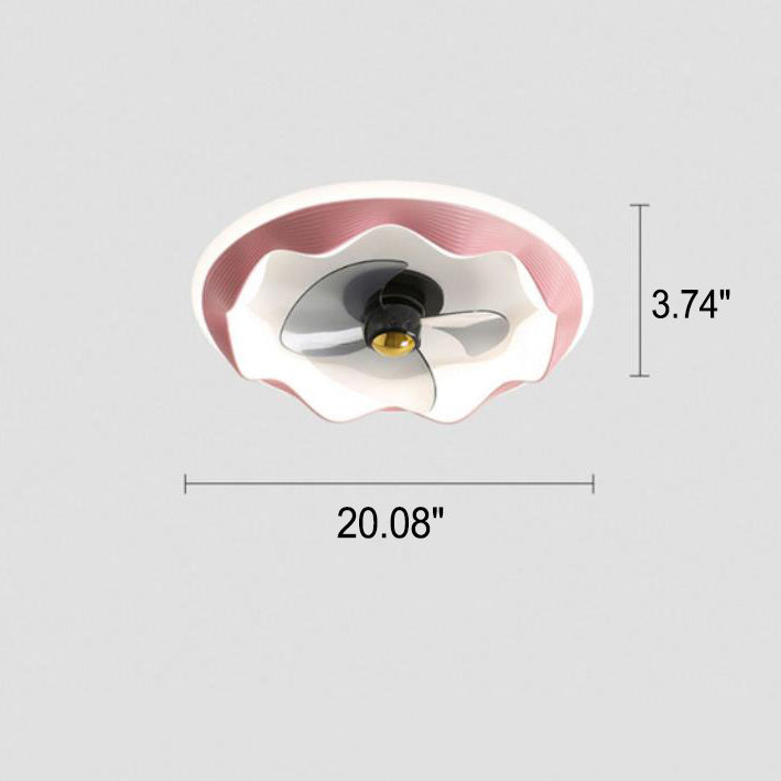 Modern Round Wave LED Ceiling Fan Light - Flush Mount Design, Energy Efficient, Interior Lighting, Stylish Home Decor, Contemporary Ceiling Fixture