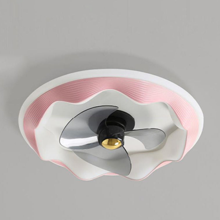 Modern Round Wave LED Ceiling Fan Light - Flush Mount Design, Energy Efficient, Interior Lighting, Stylish Home Decor, Contemporary Ceiling Fixture
