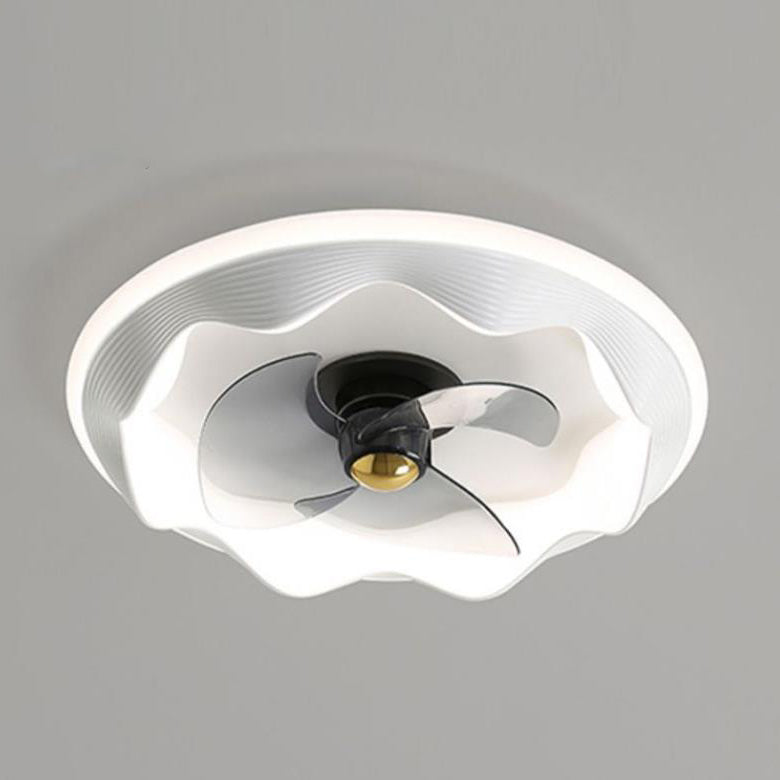 Modern Round Wave LED Ceiling Fan Light - Flush Mount Design, Energy Efficient, Interior Lighting, Stylish Home Decor, Contemporary Ceiling Fixture