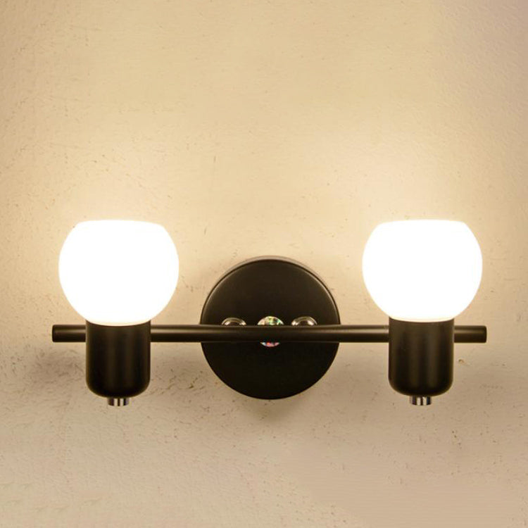 Vintage White Glass Dome Wall Sconce Light - 2/3 Light Vanity Lamp