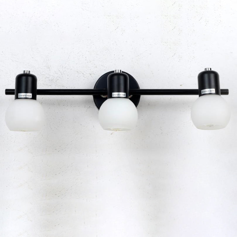 Vintage White Glass Dome Wall Sconce Light - 2/3 Light Vanity Lamp